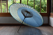 画像をギャラリービューアに読み込む, 蛇の目傘【月奴　水色×花柄】
