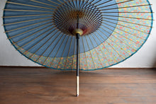 画像をギャラリービューアに読み込む, 蛇の目傘【月奴　水色×花柄】
