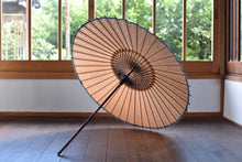 画像をギャラリービューアに読み込む, 日傘【二重張　透かし文様「麻の葉」×柿渋】（水色） - 和傘CASA
