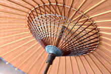 画像をギャラリービューアに読み込む, 日傘【二重張　透かし文様「麻の葉」×柿渋】（水色） - 和傘CASA
