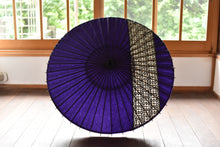 画像をギャラリービューアに読み込む, 日傘【縞帯　紫×格子模様】
