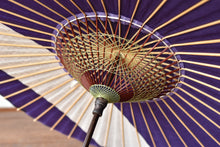 画像をギャラリービューアに読み込む, 日傘【縞帯　紫×格子模様】
