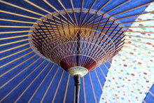 画像をギャラリービューアに読み込む, 蛇の目傘【縞帯　紺×水玉格子】
