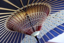 画像をギャラリービューアに読み込む, 蛇の目傘【縞帯　紺×水玉格子】
