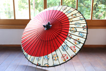 画像をギャラリービューアに読み込む, 小蛇の目傘【月奴　赤×四君子】 - 和傘CASA
