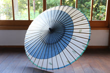 画像をギャラリービューアに読み込む, 日傘【月奴　水色×藍の葉】
