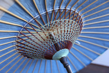 画像をギャラリービューアに読み込む, 日傘【月奴　水色×藍の葉】
