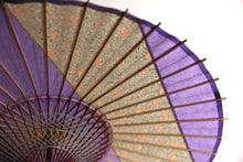 画像をギャラリービューアに読み込む, 日傘【縞帯　ラベンダー×花柄】 - 和傘CASA
