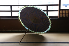 画像をギャラリービューアに読み込む, 日傘【網代軒奴　紫黒×かすみ染め（グリーン）】
