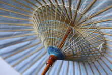 画像をギャラリービューアに読み込む, 日傘【二重張　紺×水玉（水色）】
