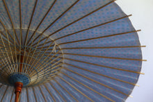 画像をギャラリービューアに読み込む, 日傘【二重張　紺×水玉（水色）】
