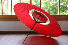 画像をギャラリービューアに読み込む, 蛇の目傘【中張　赤×白胡粉】
