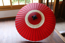 画像をギャラリービューアに読み込む, 蛇の目傘【中張　赤×白胡粉】
