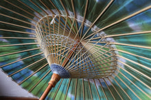 画像をギャラリービューアに読み込む, 日傘【二重張　紺×折染（グリーン系）】
