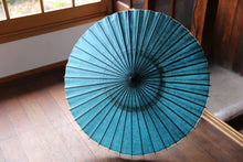 画像をギャラリービューアに読み込む, 日傘【ブルーグリーン（中置折染/黒骨）】
