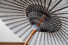 画像をギャラリービューアに読み込む, 日傘【二重張　バイカラー（グレーグリーン）×落水紙（黒骨）】

