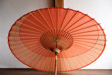 画像をギャラリービューアに読み込む, 小蛇の目傘【月奴　橙×花柄】
