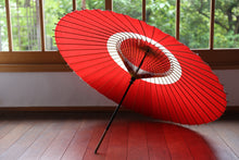 画像をギャラリービューアに読み込む, 蛇の目傘【中張　赤×白】
