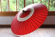 画像をギャラリービューアに読み込む, 蛇の目傘【中張　赤×白】
