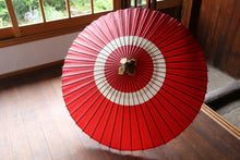 画像をギャラリービューアに読み込む, 蛇の目傘【中張　赤×白】
