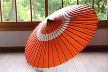 画像をギャラリービューアに読み込む, 蛇の目傘【中張　オレンジ×白】
