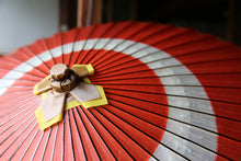 画像をギャラリービューアに読み込む, 蛇の目傘【中張　オレンジ×白】
