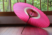 画像をギャラリービューアに読み込む, 蛇の目傘【中張　ピンク×白】
