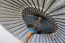 画像をギャラリービューアに読み込む, 日傘【二重張　紺×透かし文様「花菱」(黒骨)】
