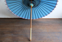 画像をギャラリービューアに読み込む, 日傘【水色（軒ピンク/黒骨）】
