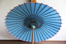 画像をギャラリービューアに読み込む, 日傘【水色（軒ピンク/黒骨）】
