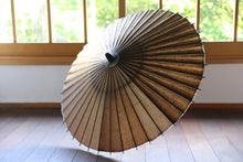 画像をギャラリービューアに読み込む, 日傘【柿渋染（黒骨）】 （イエロー）
