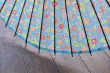 画像をギャラリービューアに読み込む, 小蛇の目傘【花柄（水色）】
