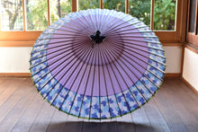 画像をギャラリービューアに読み込む, 蛇の目傘【軒奴　ラベンダー×あじさい】
