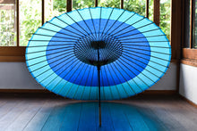 画像をギャラリービューアに読み込む, 蛇の目傘【軒奴　青×ターコイズ】
