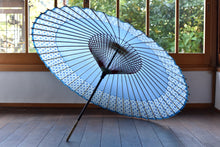 画像をギャラリービューアに読み込む, 蛇の目傘【軒奴　水色×青格子】
