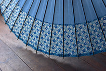 画像をギャラリービューアに読み込む, 蛇の目傘【軒奴　水色×青格子】
