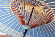 画像をギャラリービューアに読み込む, 蛇の目傘【軒奴　水色×青格子】
