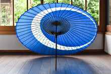 画像をギャラリービューアに読み込む, 蛇の目傘【三日月　青×ガラスボタン】
