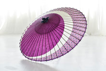 画像をギャラリービューアに読み込む, 蛇の目傘【三日月　赤紫×菱菊】
