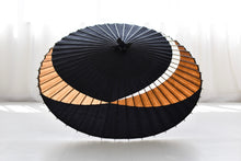 画像をギャラリービューアに読み込む, 蛇の目傘【交叉　黒×柿渋(白)】
