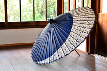 将图片加载到图库查看器，蛇の目傘【月奴　紺×水玉】 - 和傘CASA
