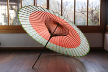 画像をギャラリービューアに読み込む, 蛇の目傘【軒奴　橙×花柄】
