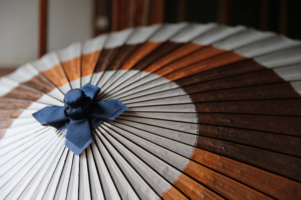 蛇の目傘【助六　白×柿渋】